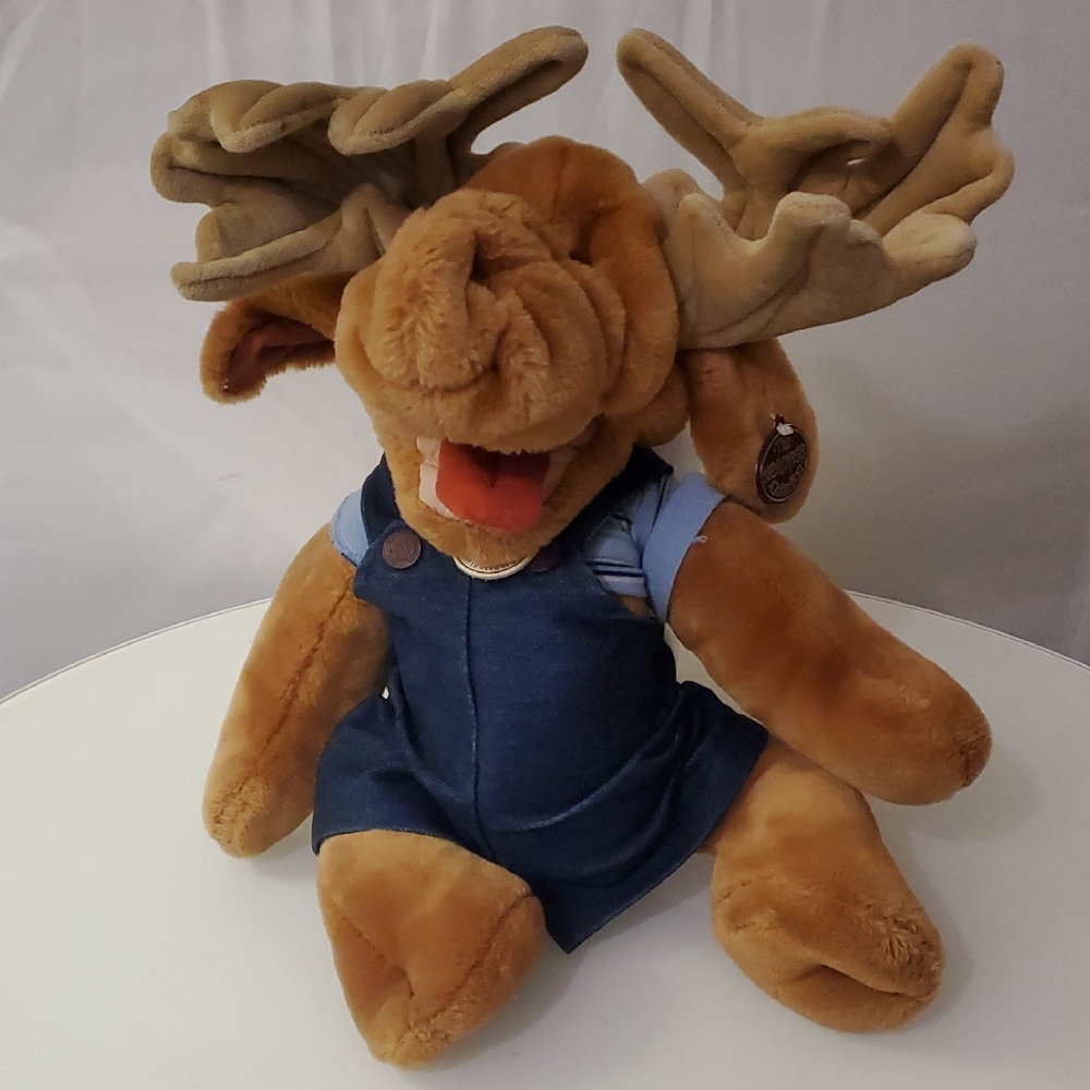 Rare! Vintage 80s GANZ Heritage Collection Wrinkles Stuffed Plush Puppet Moose